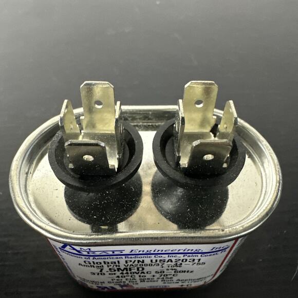 AmRad USA2031 Oval Run Capacitor 7.5 uF MFD 370 / 440 Volt Made in USA - Picture 3 of 6